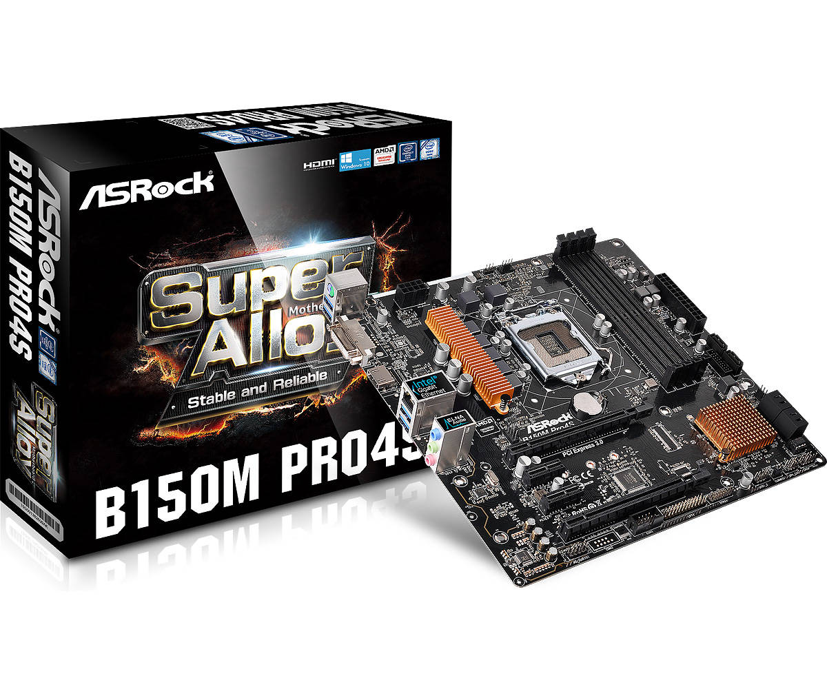 ASRock B150M Pro4S マザーボード とI7 6700CPUセット ASRock B150M Pro4S マザーボード とI7 6700CPUセット